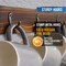 HBCY Creations Rustic Mug Rack Wall Mounted with Shelf - Coffee Cup Hangers - Built in Shelf for Coffee or Sugar, Wooden Coffee Mug Organizer